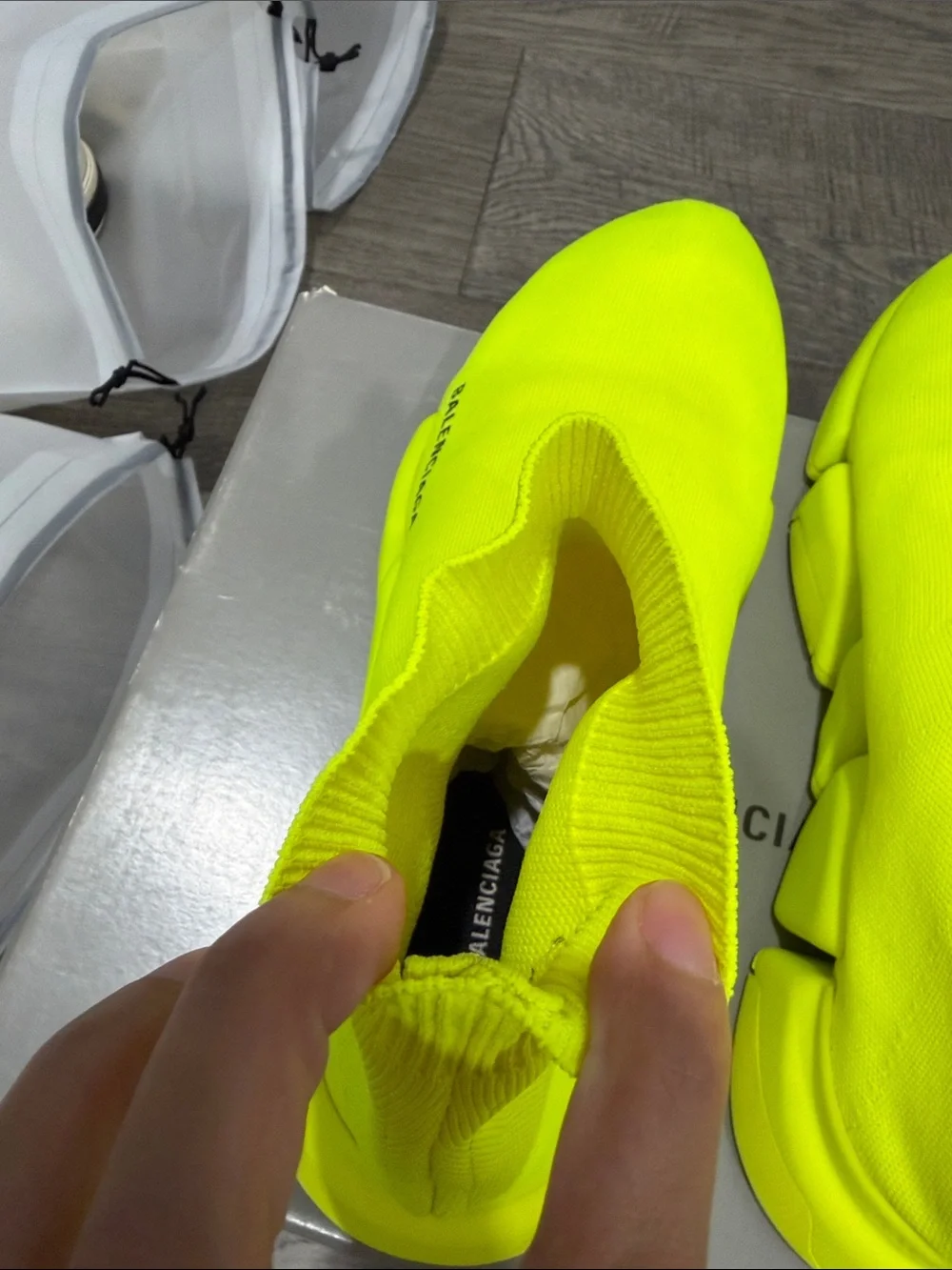 Balenciaga Men’s Neon Yellow Sock Sneakers